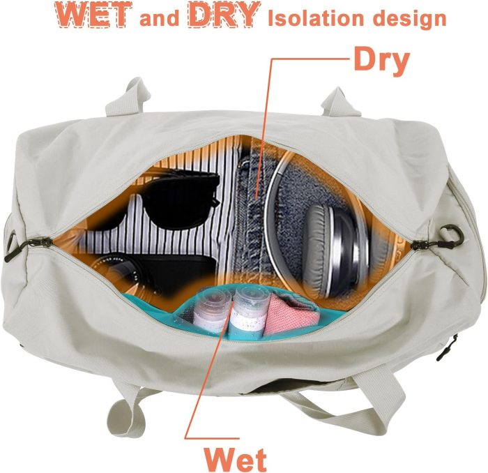 Weekender Bag for Women travel Stylish and Multifunctional Women's Sports Travel Duffel with Shoes compartment Wet Dry pocket - Image 3