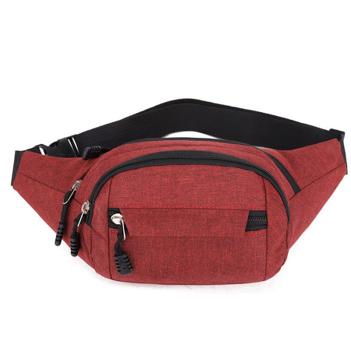 zipper waist bag waist bag travel sports cross body waist chest canvas sling bag - Image 2