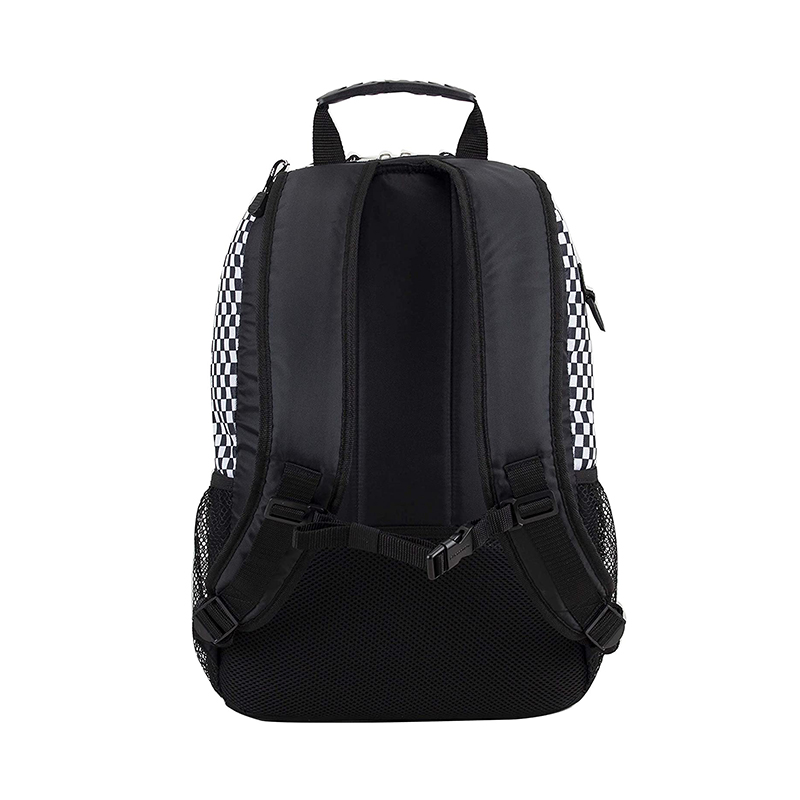 New Double Strap Skater Multipurpose Backpack Black and Checker Plaid skateboard bag - Image 2