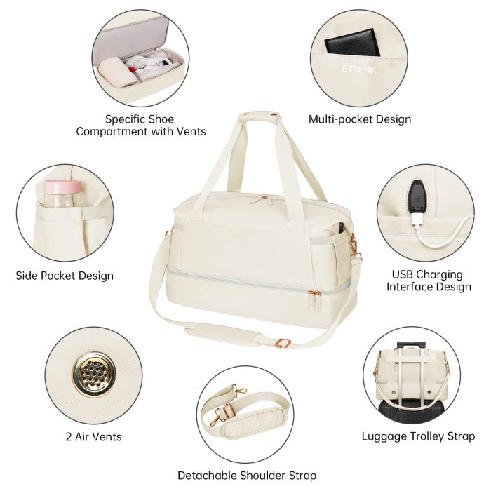 Women's fitness duffel bag waterproof breathable durable dry and wet separation multifunctional large capacity travel bag - Image 5