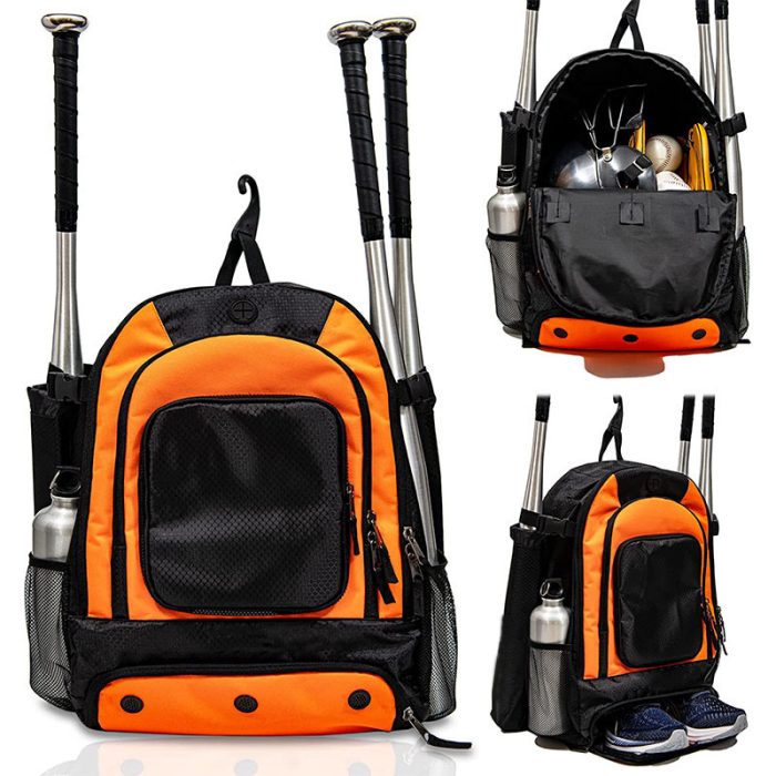 New Customization Baseball Backpack With 2 Bat Sleeves,Softball Bag With Vented Shoe Space - Image 2