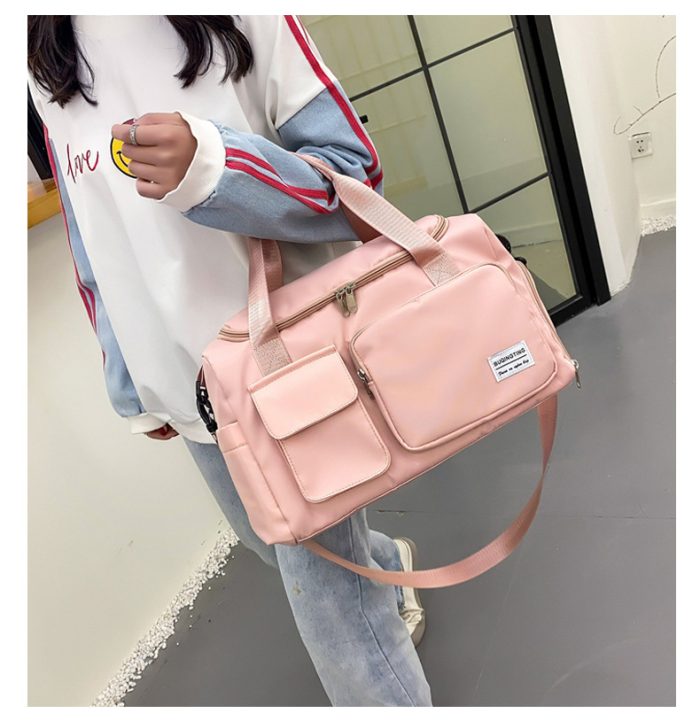 travel bags sports gym duffel messenger bag oem sport pink sports duffle gym bag - Image 3
