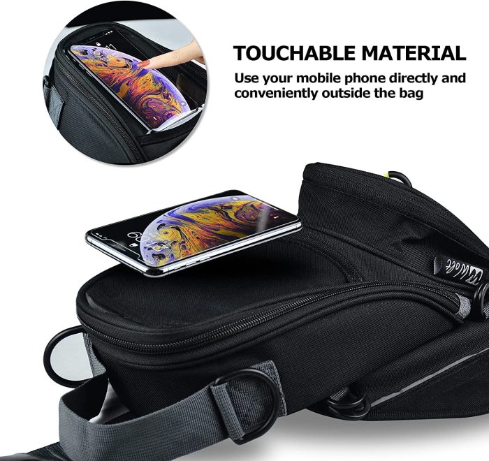 WOLT Powersports Motorcycle Tank Bag With waterproof rain cover Strong Magnetic, Motorbike Bag Transparent Pocket For Cell Phone - Image 5