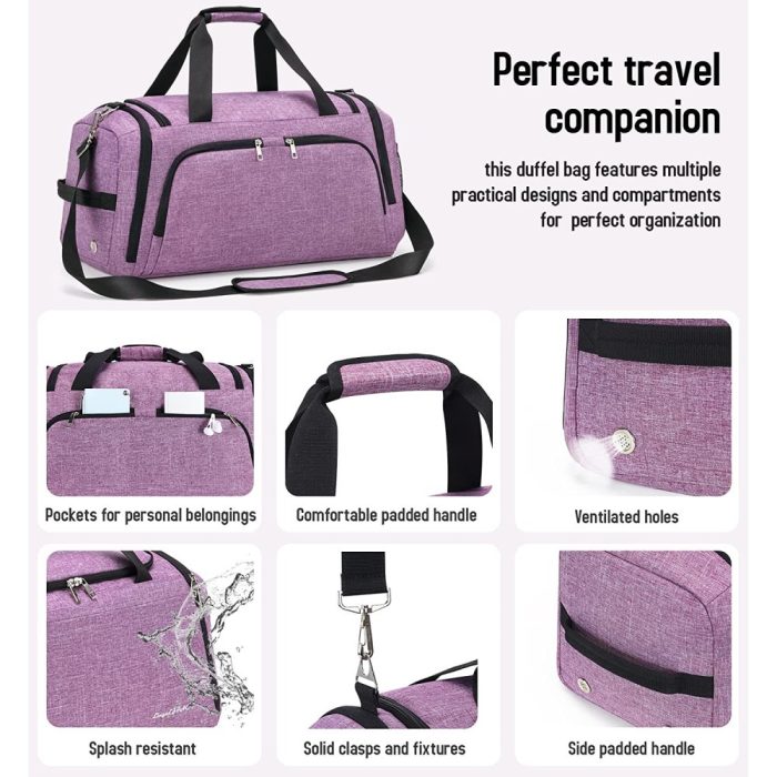 2023 Hot Selling Design Large capacity Travel bag Sports Gym Tote Hand Bags dry wet separation Sports Travel Duffel Bag - Image 6