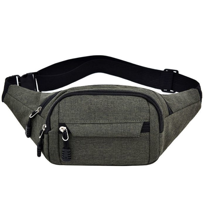 zipper waist bag waist bag travel sports cross body waist chest canvas sling bag - Image 5