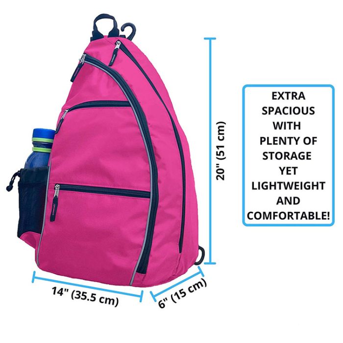 Large Sporting Gear Sling Pickleball Bag Tennis Backpack With Water Bottle Holder - Image 2