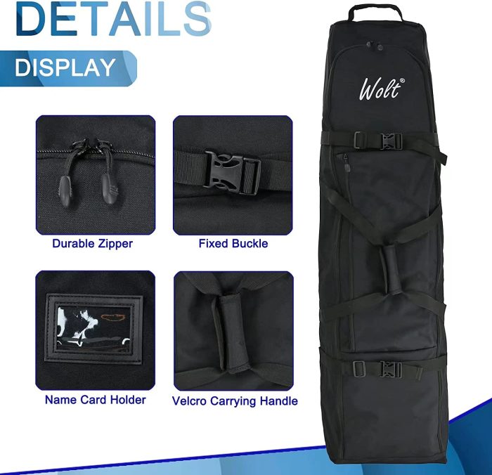 900D Heavy Duty Oxford Golf Travel Bag with Anti-Impact Support System Soft Padded Golf Travel Case for Airlines with wheels - Image 5