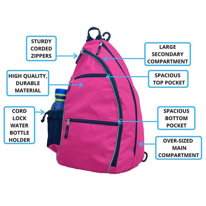 Large Sporting Gear Sling Pickleball Bag Tennis Backpack With Water Bottle Holder - Image 4