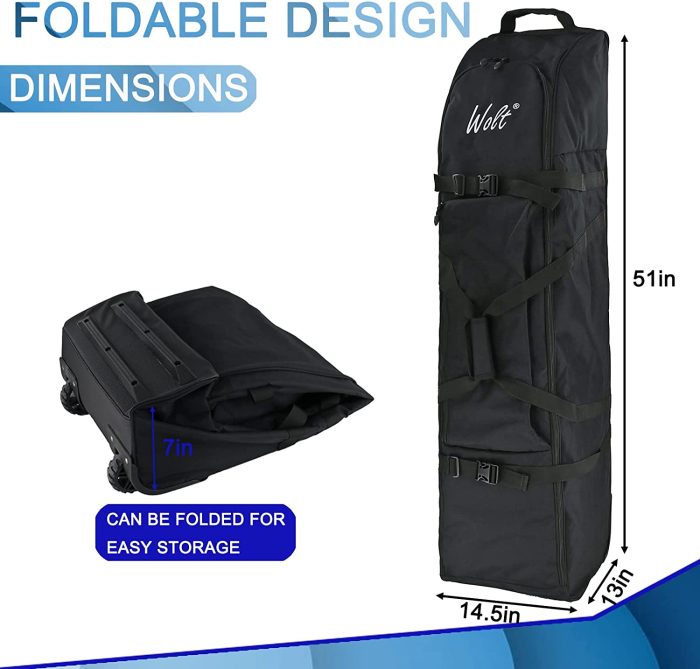 900D Heavy Duty Oxford Golf Travel Bag with Anti-Impact Support System Soft Padded Golf Travel Case for Airlines with wheels - Image 2
