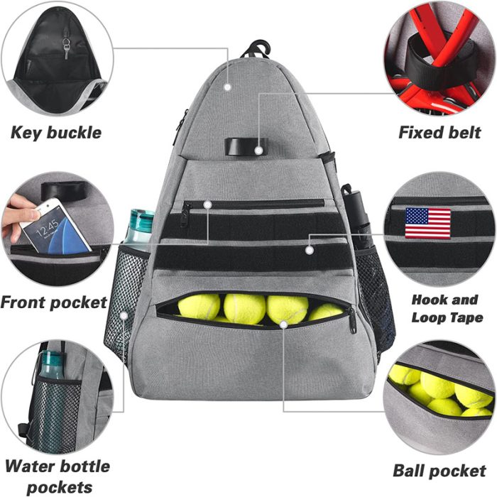 Wholesale Custom Light Weight Sports Paddle Oxford Tennis Racket Backpack - Image 5