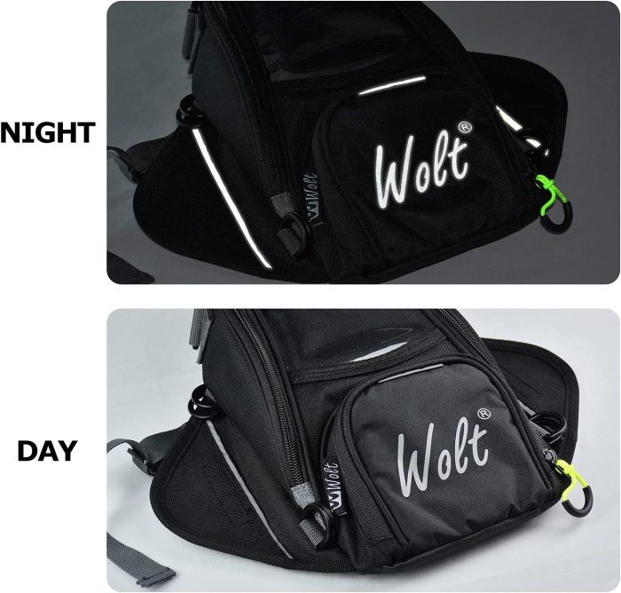 WOLT Powersports Motorcycle Tank Bag With waterproof rain cover Strong Magnetic, Motorbike Bag Transparent Pocket For Cell Phone - Image 6