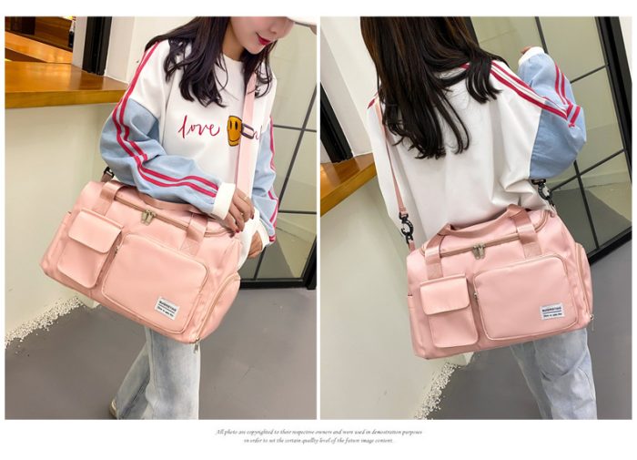 travel bags sports gym duffel messenger bag oem sport pink sports duffle gym bag - Image 5
