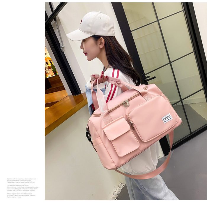 travel bags sports gym duffel messenger bag oem sport pink sports duffle gym bag - Image 2