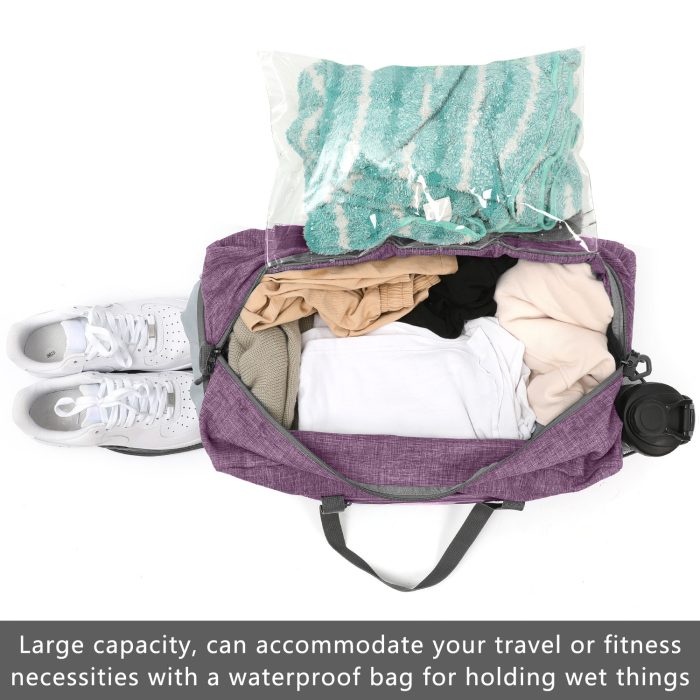 Gym Duffle Bag for Women Men 40L Waterproof Sports Bags Travel Duffel Bags with Shoe Compartment - Image 3
