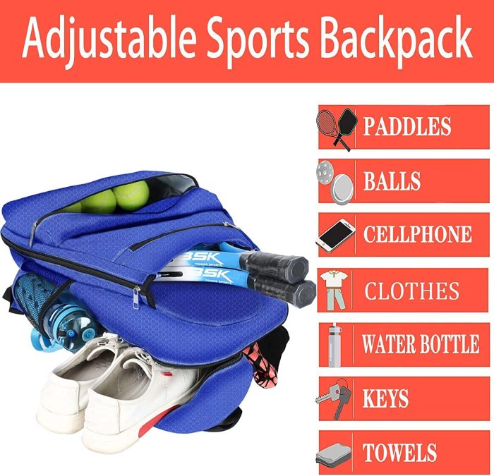 Badminton racket bag nylon laptop shoes compartment Large Duffle Custom Logo gym Sport Casual Sports tennis backpack - Image 5
