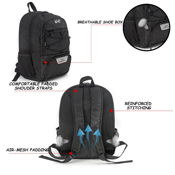 Youth Soccer Backpack Includes Separate Cleat Shoe and Ball Compartment, fit to Youth & Adult - Image 3
