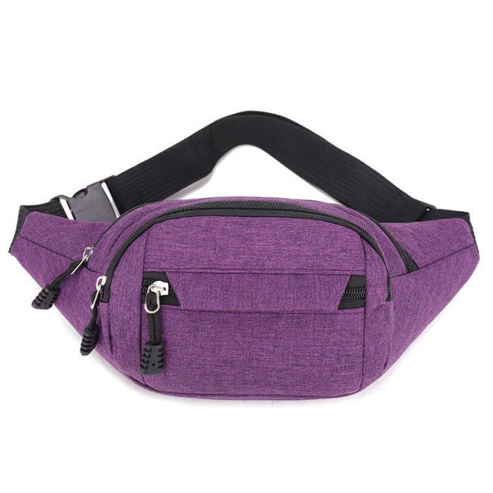 zipper waist bag waist bag travel sports cross body waist chest canvas sling bag - Image 4