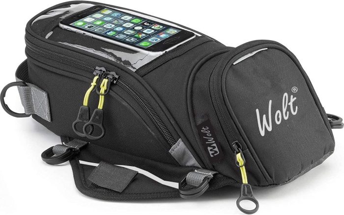 WOLT Powersports Motorcycle Tank Bag With waterproof rain cover Strong Magnetic, Motorbike Bag Transparent Pocket For Cell Phone - Image 3