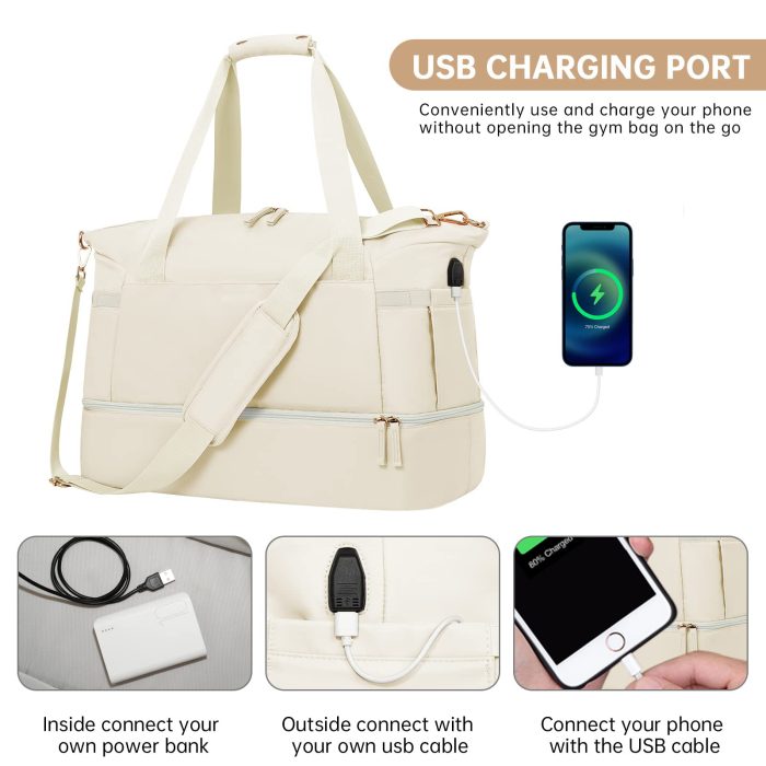 Women's fitness duffel bag waterproof breathable durable dry and wet separation multifunctional large capacity travel bag - Image 4