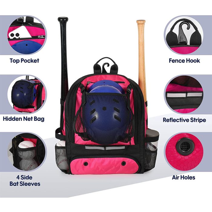 Oem Baseball Bag Bat Backpack For Baseball Bag Softball Equipment Holds Bat For Hook Baseball Bag - Image 3