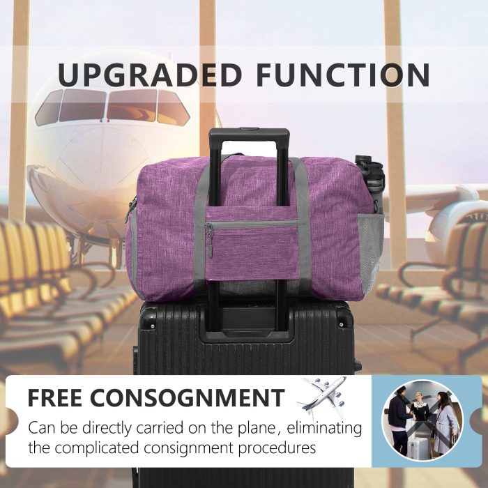 Gym Duffle Bag for Women Men 40L Waterproof Sports Bags Travel Duffel Bags with Shoe Compartment - Image 4