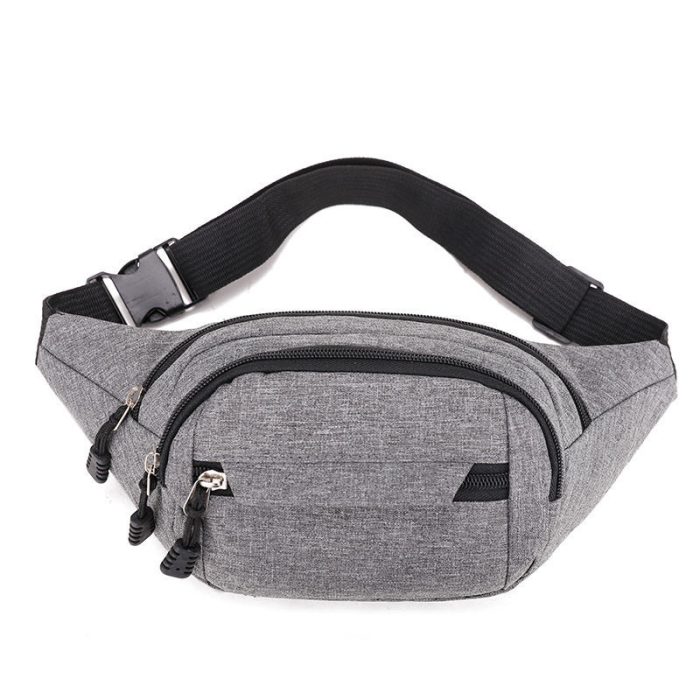 zipper waist bag waist bag travel sports cross body waist chest canvas sling bag - Image 6