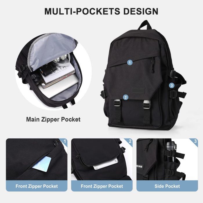 Student Casual Backpack for Men Women Double-shoulder Laptop bag College Waterproof Sports Travel Schoolbag - Image 4