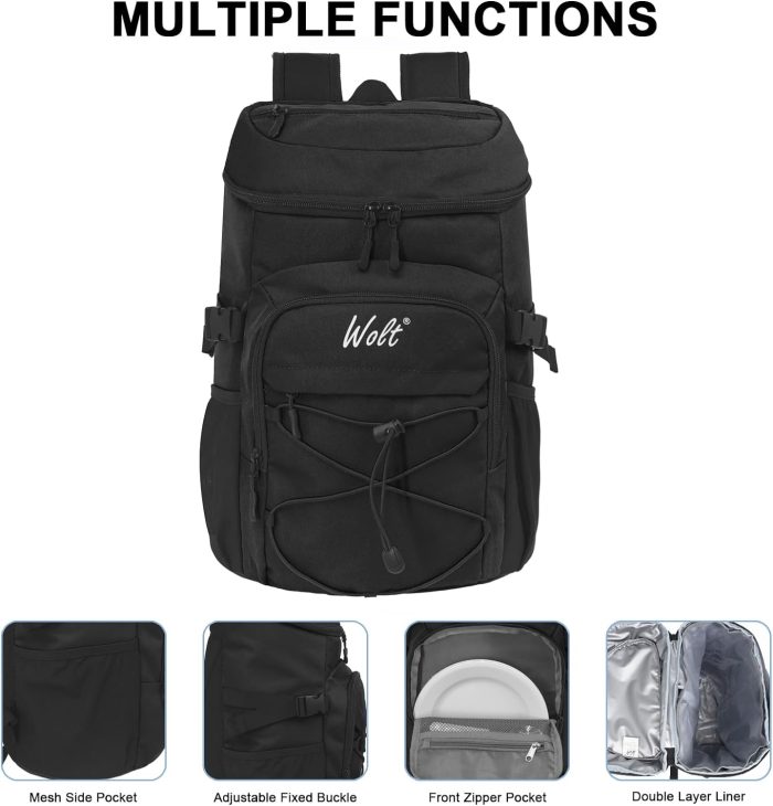 Wholesale soft sided leakproof 24 Cans insulated lunch bag backpack waterproof large capacity picnic cooler backpack - Image 4