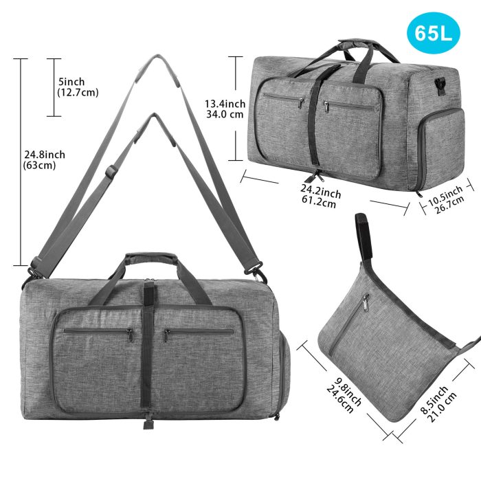 Travel Duffel Bag for Women 80L Large Duffle Bag Foldable Weekender Bag with Shoes Compartment - Image 3