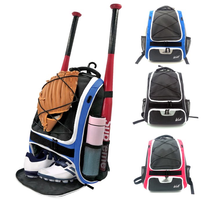 Youth Baseball Bag - Bat Backpack for Baseball, T-ball & Softball Equipment Waterproof Backpack