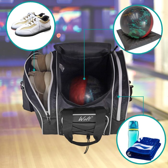 Bowling bag Single ball with pad holder 2 pockets to fit bowling shoe bowling bag - Image 5