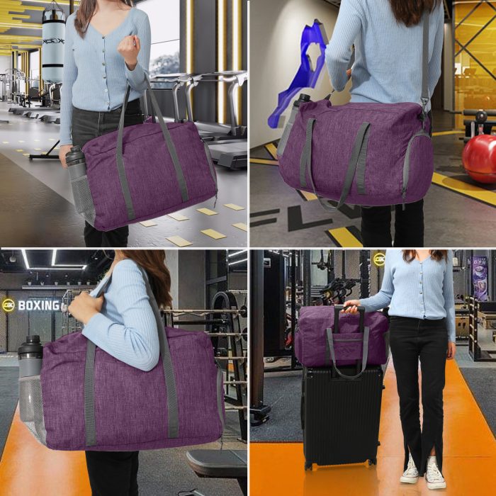 Gym Duffle Bag for Women Men 40L Waterproof Sports Bags Travel Duffel Bags with Shoe Compartment - Image 6