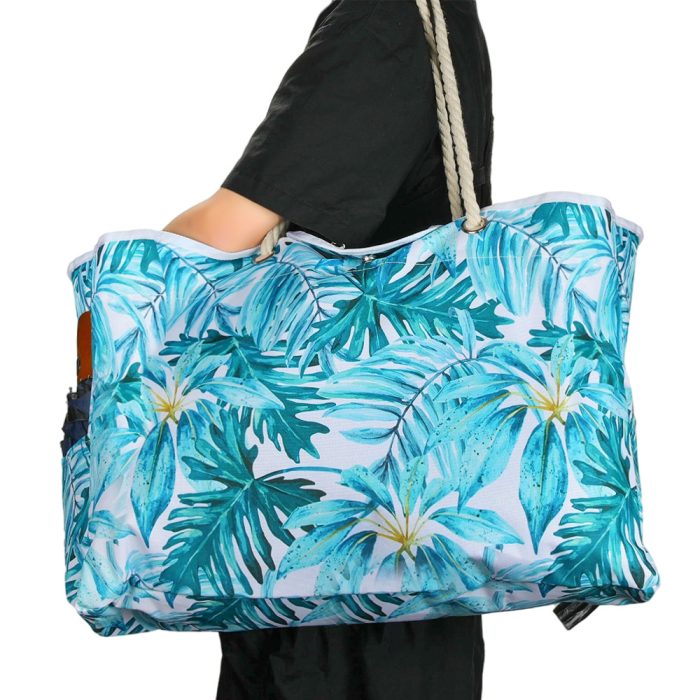 Beach Tote Bag Large Waterproof Sand proof Foldable Women Beach Bag Handbag - Image 6