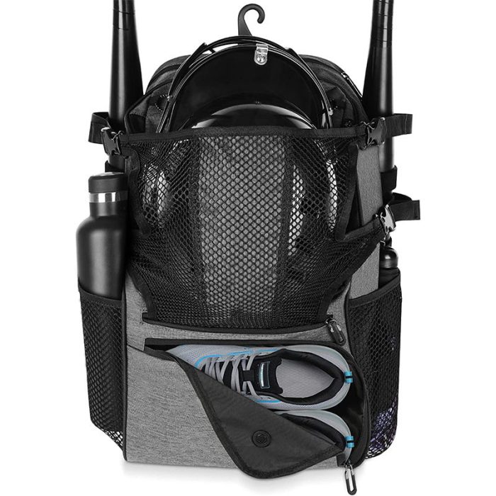 T-ball Softball Baseball Bat Bag Backpack Holds Helmet Gear For Youth Adults - Image 5
