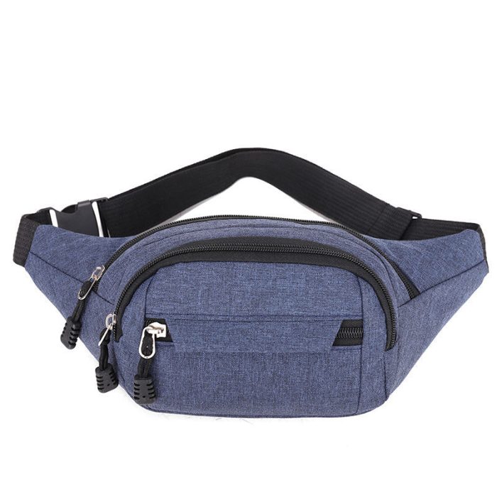 zipper waist bag waist bag travel sports cross body waist chest canvas sling bag - Image 3