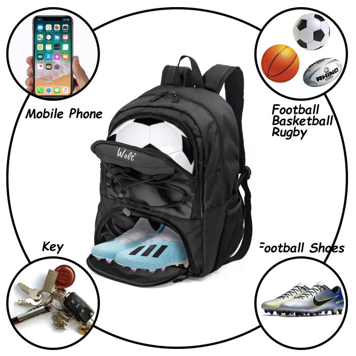 Youth Soccer Backpack Includes Separate Cleat Shoe and Ball Compartment, fit to Youth & Adult - Image 4