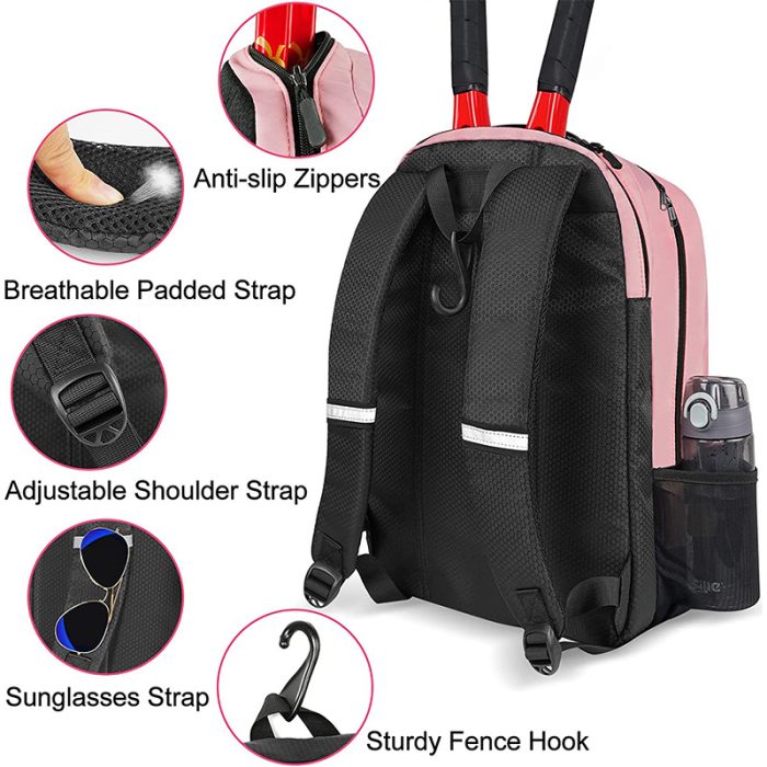 Wholesale Custom Backpack With Shoes Compartment Tennis Backpack For 2 Racket - Image 4
