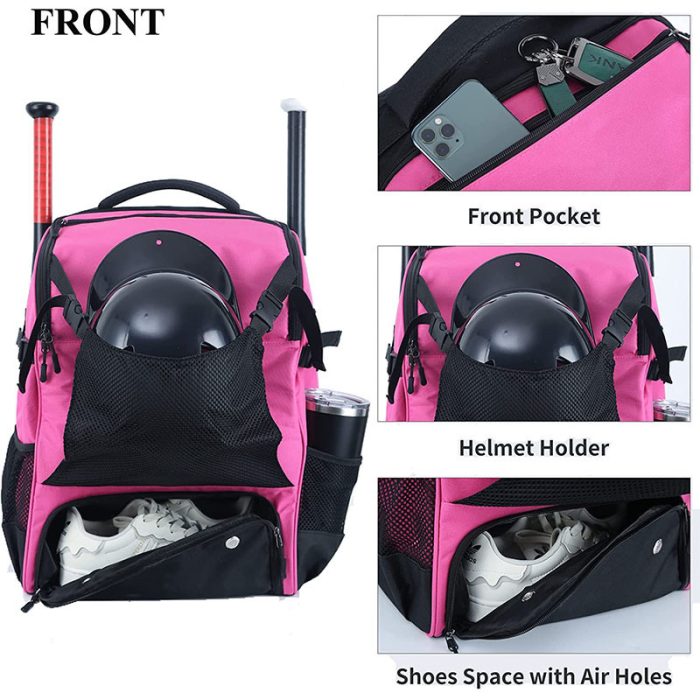 Wholesale Custom Baseball Bat Equipment Backpack Sports Bag With Shoe Compartment - Image 3